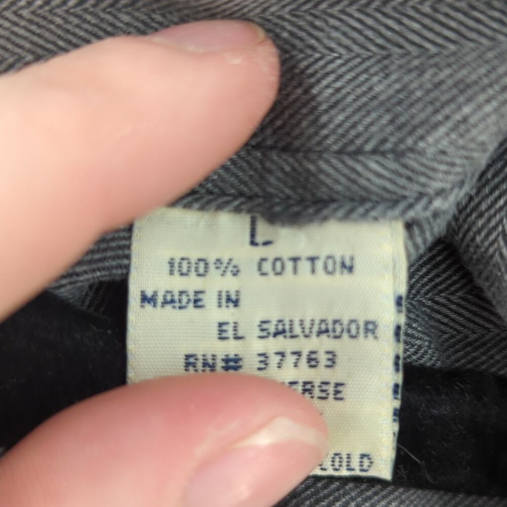 Oleg Cassini Shirt Mens Large Gray Charcoal Casual Retro Button Down Classic - Picture 8 of 9